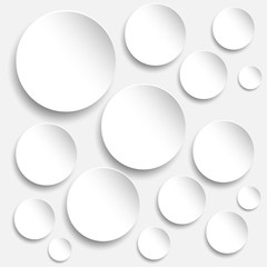 Round with shadow
Round white paper elements with shadow on gray background for design
