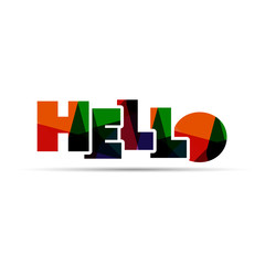 Hello Word Label Banner. Web Icon, Button Or Message for Web Site Design, Presentation Or Application