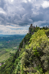 Fototapeta na wymiar San Marino, Italy the castle of Rocca della Guaita