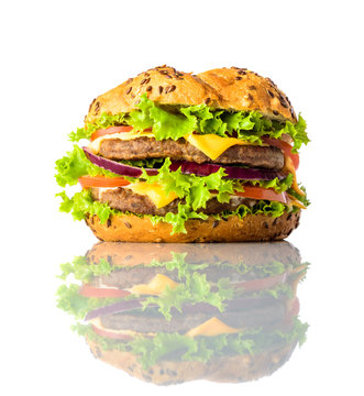Sandwich Burger on White Background