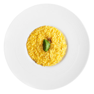 Risotto with saffron, isolated