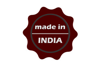 made in india seal on white background.stamp.round.round seal.