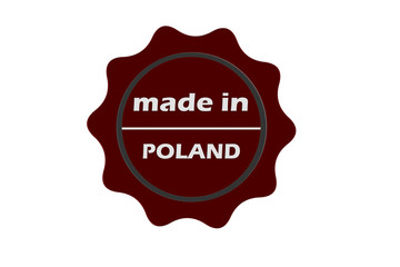 made in poland seal on white background.stamp.