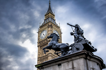 Fototapeta premium The famous Elizabeth tower/ Big Ben in Westminster Abbey