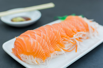 Fresh salmon slice