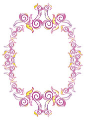 Abstract elegant violet frame. Vector clip art.