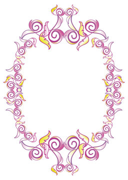 Abstract elegant violet frame. Vector clip art.