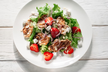 Food Salad Cuisine Original Fresh Meat Strawberry Recipe Snack Homemade Healthy Eating Concept