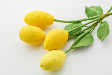 Lemon twigs over white background