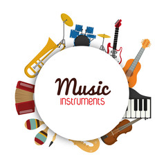 Icon set of Music instrument. vector graphic