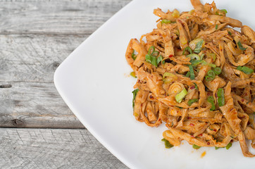 Bamboo shoots sauteed, a a vegetarian plate from Vietnam