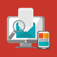 Communication design. email icon. Flat illustration