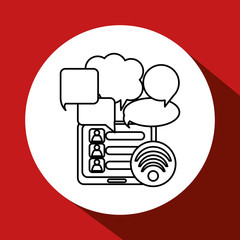 Wifi design. Media icon. Flat illustration