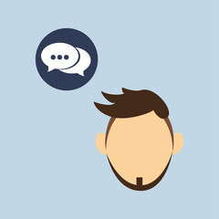 Man design. Media icon. Flat illustration