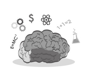 Human organ. science and brain icon. vector graphic