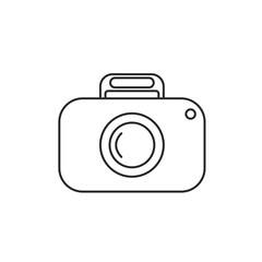 Outline camera icon on white background