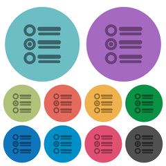 Color radio group flat icons