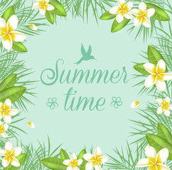 Summer floral frame.