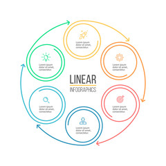 Linear infographis. Minimalistic chart, diagram. Vector design element.