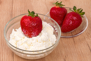 Strawberries and cottage cheese