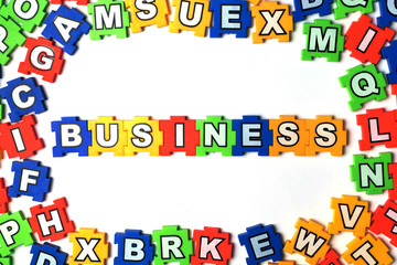 Puzzle business on white background