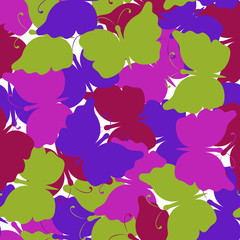 Fototapeta na wymiar Butterfly colored seamless vector pattern