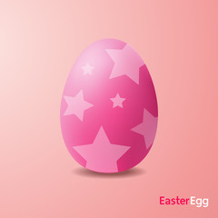 Easter eggs were star painted, Pink color, Realistic style.