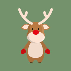 Deer cartoon icon. Merry Christmas design. vector graphic
