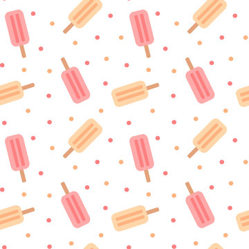 cute colorful ice cream seamless vector pattern background illustration