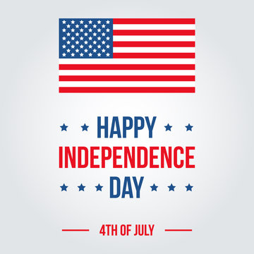 Happy 4th of july, Independence day vector flat design illustration.