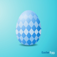 Easter eggs were pattern painted, Blue color, Realistic style.