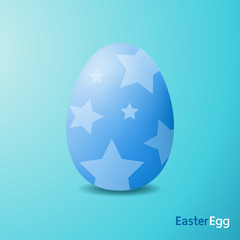 Easter eggs were star painted, Blue color, Realistic style.