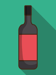 Drink bottle design with label icon, vector graphic
