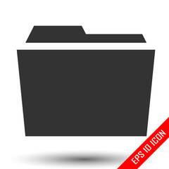 Folder icon. Flat icon of folder. Folder EPS. Vector illustration.