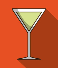 Drink design. Cocktail icon. Style glass illustration, vector