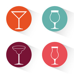 Drink design. Cocktail icon. Style glass illustration, vector