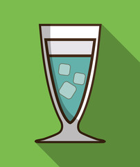 Drink design. Cocktail icon. Style glass illustration, vector