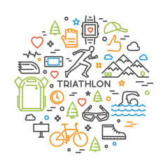 Vector line concept for triathlon