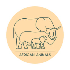 Cool outline symbol Africa