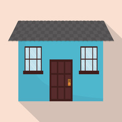 Family House. Home icon with door and windows, graphic design