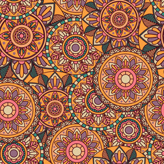 Fototapeta premium Seamless Pattern with Mandala / Background with Indian motifs