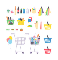 Supermarket products vector illustration.
