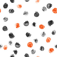 Watercolor dots seamless pattern