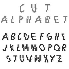 Cut sliced alphabet