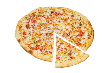 Ranch pizza isolated on white