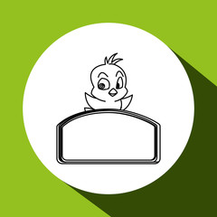 Animal design. chicken icon. Isolated illustration, white background