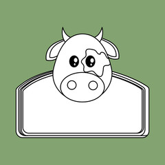 Animal design. cow icon. Isolated illustration, white background
