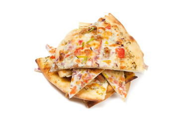 Ranch pizza isolated on white