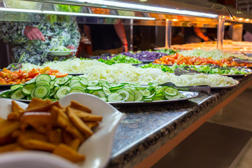 Vegetables buffet in all inclusive restaurant