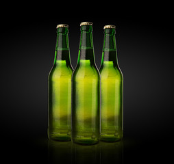 Cold wet beer bottles